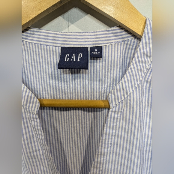 Gap Eyelet Mini Dress Blue Stripe Size‎ Small Spring Sleeveless Cotton Sundress - Picture 3 of 9